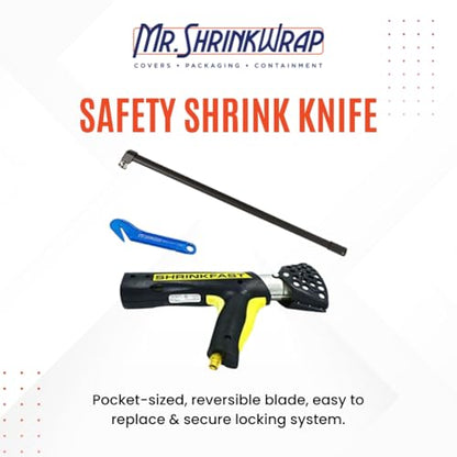 Mr. Shrinkwrap Bundle - Shrinkfast 998 Propane Heat Gun, 200000 BTU, Ready to Use with 25' Hose, Regulator, Wrench, Hard Case, 4' Angled Extension, and Shrink Film Knife Made in the USA - size: Bundle with 4' Extension