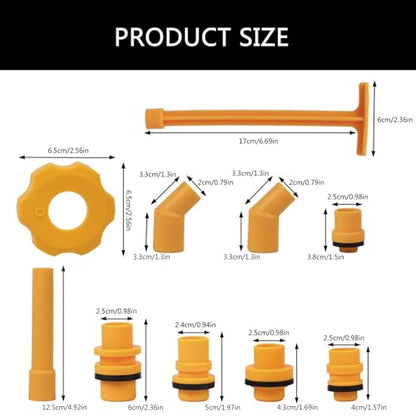 12Pc Automotive Coolant Filling Funnel Spout Set Ensures None Spills During Refills with for Various Vehicles Automobile coolant Filling Anti-Overflow Plastic Funnel Combination