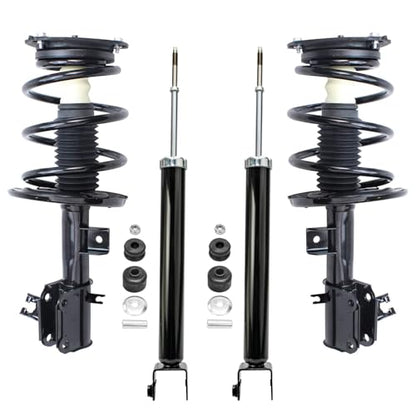 Detroit Axle - Front 4pc Struts Kit for 09-14 Nissan Maxima, Struts & Coil Spring Rear Shock Absorbers 2009 2010 2011 2012 2013 2014 Replacement Suspension - size: 4AQ48510/ strut shock kit
