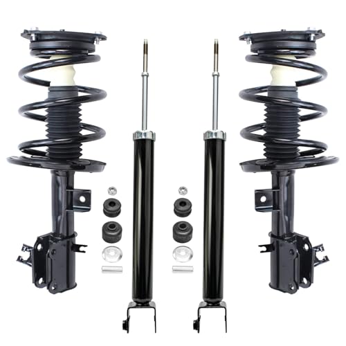 Detroit Axle - Front 4pc Struts Kit for 09-14 Nissan Maxima, Struts & Coil Spring Rear Shock Absorbers 2009 2010 2011 2012 2013 2014 Replacement Suspension - size: 4AQ48510/ strut shock kit