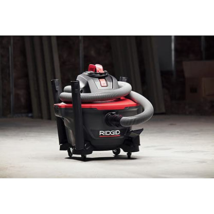 RIDGID 62698 RT0600 NXT 6-Gal. Wet Dry Shop Vacuum with Casters, 4.25 Peak HP Motor, and Pro Locking Hose, Dark Gray and Red
