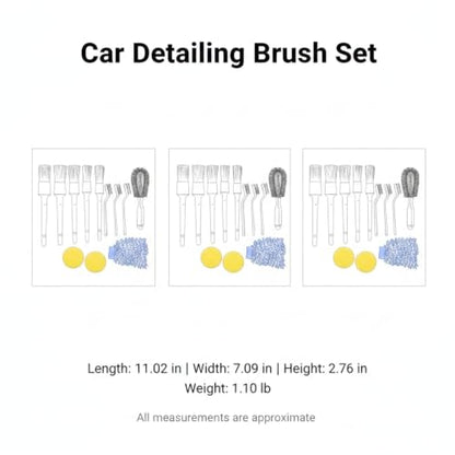Car Detailing Brush Set, PP Plastic Cleaning Tools for Interior Vents, Dashboard, Wheels, and Exterior Crevices - size: 11.02 x 7.09 x 2.76 in