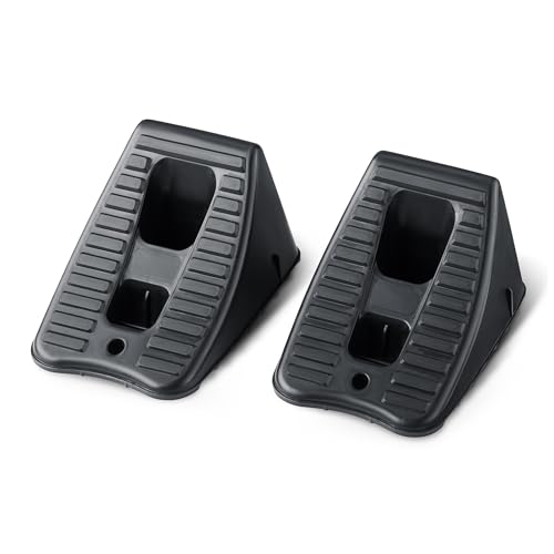 Amazon Basics Automotive Wheel Chocks, 2-Pack, Black