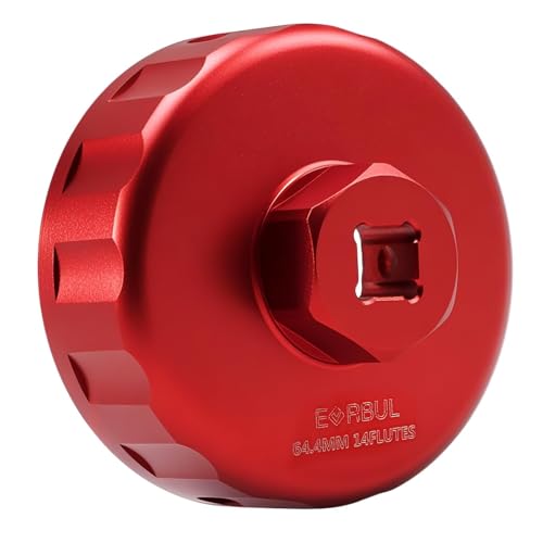 EVRBUL Aluminum Oil Filter Wrench 64.4mm 14 Flutes Compatible with Polaris Ranger RZR XP ATV UTV, Heavy-duty Oil Fuel Cap Wrench Removal Tool for 2540086 2520799 Oil Filter Replace# 2830550