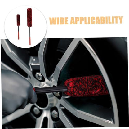 GANAZONO Wheel Brush Cleaner Set 2pcs Removable Tire Brush for Car Detailing Long Handle Wheel Cleaner for Auto and RV Washing for Brake Dust Road Grime Removal