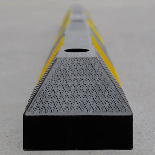 72" Heavy-Duty Rubber Parking Curb, Installation Kits Included 6-Foot Wheel Stopper for Garage, Driveway & Parking Lot Vehicles Truck Driveway Protect Cars Vans Trucks Pumpers (72" - 2Pack) - size: 72" - 2Pack