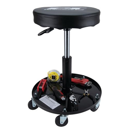 Performance Tool W85008 Professional Hydraulic Shop Seat, Built in Tool Tray and 300 lbs Capacity - style: Pneumatic Black Shop Seat
