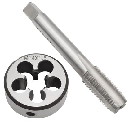 Waziaqoc M14 x 1.5mm Tap and Die Set | Metric, High-Speed Steel, Thread Tap and Die, Various Metals, Right Hand - size: M14 x 1.5mm