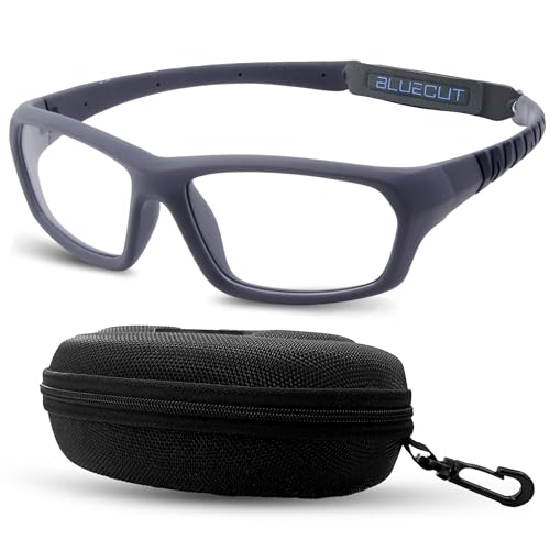 BLUE CUT Sports Protection Goggles, Anti-Fog Lenses Safety Glasses for Basketball, Pickleball and All Outdoor Sports - color: Gray Black, size: Medium