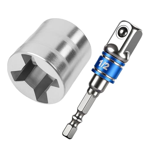 Heavy Duty Scissor Jack Adapter for Hand Drill - 1/2 Inch Drive Jack Socket Converter, Universal Automotive Tool for Impact Wrench, Ratchet & Electric Drill, Quick Lift (Silver) - color: Silver