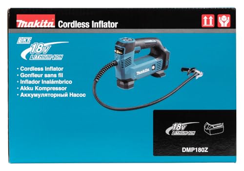 Makita DMP180Z 18V Li-ion LXT Inflator - Batteries and Charger Not Included, Blue/Silver, M