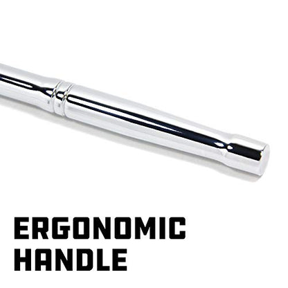 Powerbuilt 1/2" Drive Flex Handle, 24 Inches Long Extension Breaker Bar, Chrome Vanadium Steel Made - 640854 - size: 24", style: 1/2" Drive