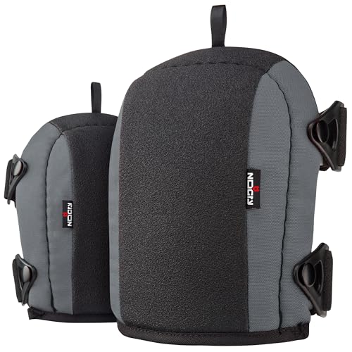 NoCry Non-Slip Work Knee Pads for Men and Women with Thick Soft Foam Padding, Strong, Adjustable Straps and Easy-to-Use Buckle Clips — Stay in Place While You Move — Perfect for Flooring or Gardening - color: Black & Grey, style: Original