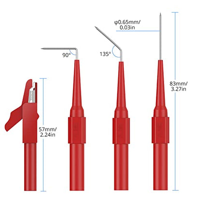 CAMWAY 25pcs Back Probe Test Lead- 15pcs Back Probe Pins & 5pcs Banana Plug to Alligator Clip 5 PCS Alligator Clips for Multimeter Diagnosis Circuit Testing