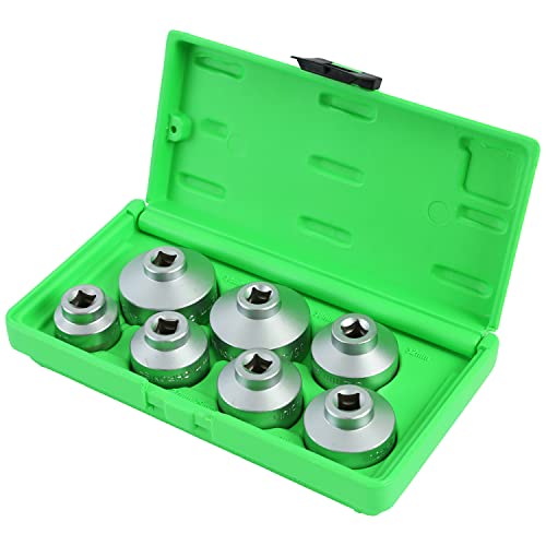 OEMTOOLS 27197 Oil Filter Socket Set, 7 Piece Oil Filter Wrench Set with 24mm, 27mm, 29mm, 30mm, 32mm, 36mm & 38mm Oil Filter Removal Tool for Mercedes, GM, Ford, BMW, MINI, Dodge - style: 7 Piece Socket Set
