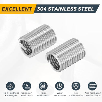 HARFINGTON 20pcs Wire Thread Repair Inserts M12 x 1.75 x 2.5D (30mm) Metric 304H Stainless Steel Helical Coiled Wire Screw Threaded Sleeve Sheath for Automotive Repairs - size: M12 x 1.75 x 2.5D