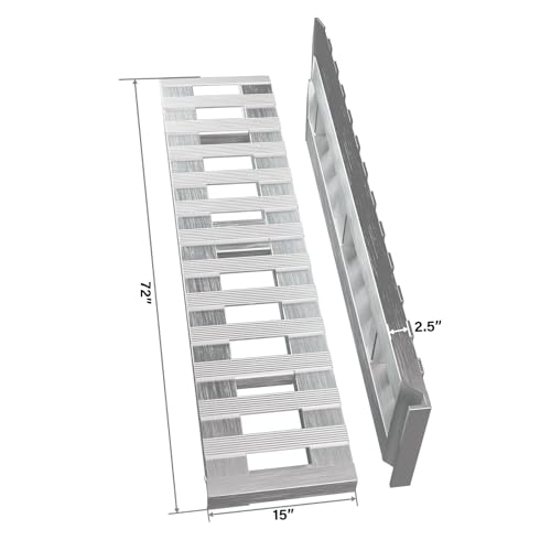 72x15 Inch 6000Lbs Aluminum Ramps Lawn Mower, Wheelchair Ramps Home Steps, Low Profile Car Ramps Oil Changes - size: 72*15inch
