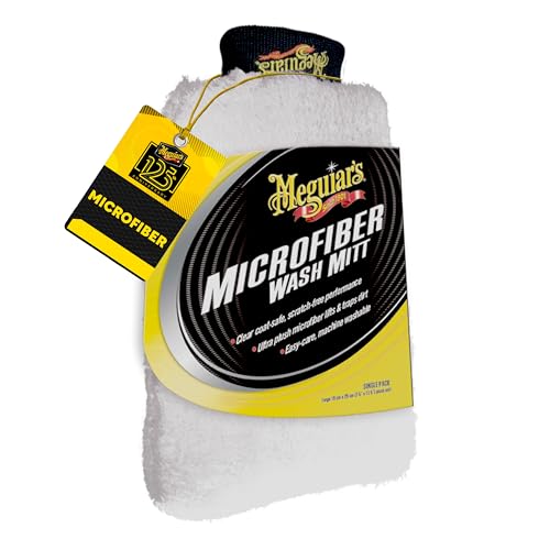 Meguiar's X3002 Microfiber Wash Mitt, Car Wash Mitt for DIY Drivers & Detailers—Designed for Scratch-Free Washing; Use On Exterior Paint and Clear Coat On Cars, Trucks & Suvs - size: 1 Count