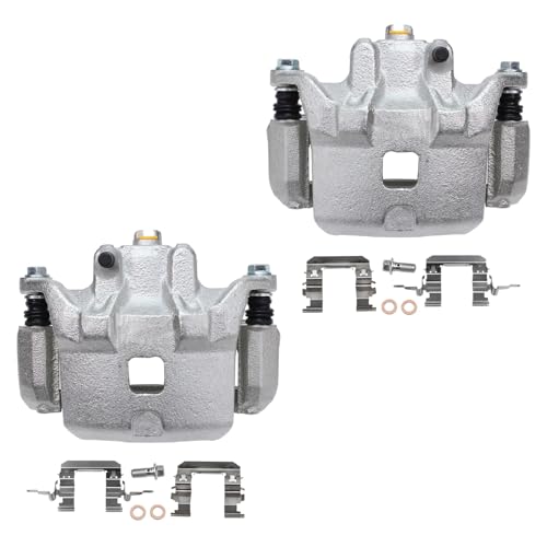 Detroit Axle - 2.5L Front Knuckles Brake Calipers for 2002-2006 Nissan Altima 2003 2004 2005 Replacement Steering Knuckles and Wheel Bearing Hubs Assembly Disc Brake Calipers w/Brackets - size: 4BU50546/Kit