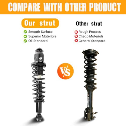 Rear Struts Assembly w/Coil Springs 171373L 171373R, Set of 2 | Replacement for Toyota Corolla Matrix Pontiac Vibe 2003-2008 1.8L l4, Shock Absorbers