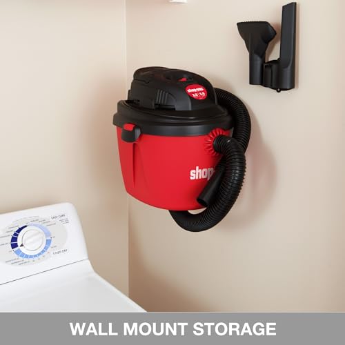 Shop-Vac 2.5 Gallon 2.5 Peak HP Wet/Dry Vacuum, Portable & Compact 2036000 | Small Shop Vac with Collapsible Handle, Wall Bracket & Multifunctional Attachments for Home, Jobsite