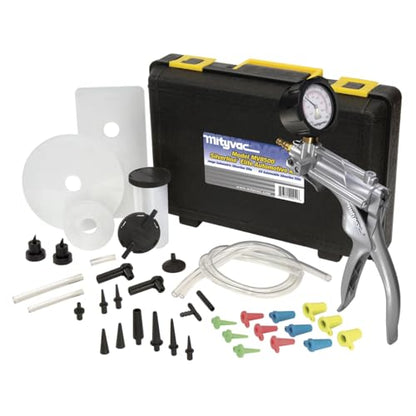 Mityvac MV8500 Silverline Elite Automotive Brake/Clutch Bleeding, Diesel Fuel Priming and Vacuum/Pressure Testing Kit, Ergonomic Design, Zinc-aluminum Die Cast, MV8510 Pump, 4.5oz Fluid Reservoir