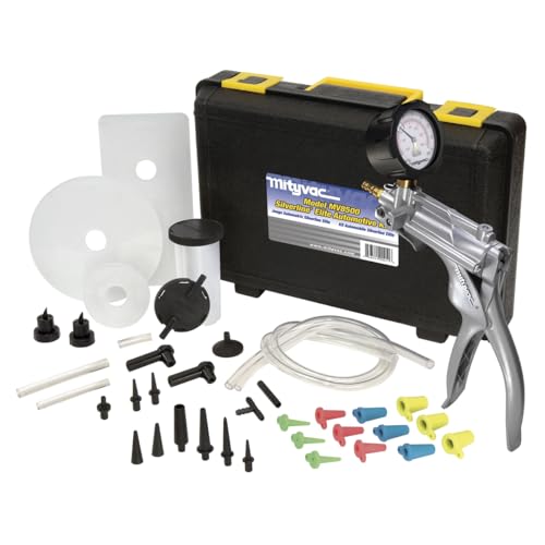 Mityvac MV8500 Silverline Elite Automotive Brake/Clutch Bleeding, Diesel Fuel Priming and Vacuum/Pressure Testing Kit, Ergonomic Design, Zinc-aluminum Die Cast, MV8510 Pump, 4.5oz Fluid Reservoir