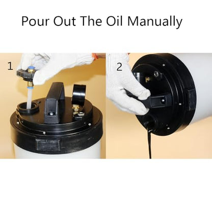 Electric DC12V Vacuum Oil Changer Drain Pump; Vacuum Liquid Extractor, Tool for Car, Truck, Motorcycle, Go Kart Oil, Transmission, Coolant Change, Easy to Use by Oil Stick Pipe（1.6Gallon） - size: 1.6gallon