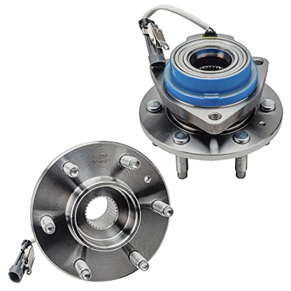 Detroit Axle - Rear Wheel Bearing Hubs with ABS Sensor for 2004-2007 Cadillac CTS, 2005-2011 STS, 2004-2009 SRX, 2 Wheel Bearing & Hubs Assembly Set Replacement - style: 512243 x2/Pair