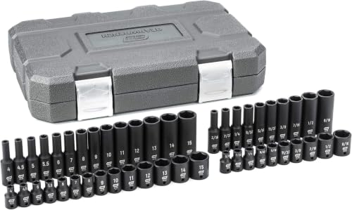 GEARWRENCH 48 Pc. 1/4" Drive 6 Pt. Impact Socket Set, Standard & Deep, SAE/Metric - 84902 (Pack of 5) - size: SAE/Metric (Pack of 5)