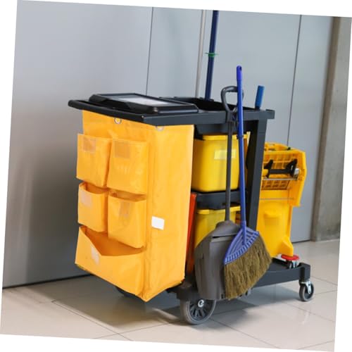 Replacement Janitorial Bags Rolling Cleaning Bag Strong Canvas Cleaning Cloth - color: Yellow