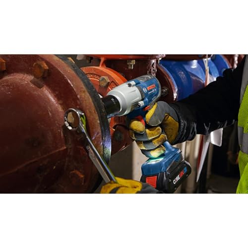 Bosch GDS18V-330PCB25 18V Brushless 1/2 In. Mid-Torque Impact Wrench Kit with Pin Detent and (2) CORE18V® 4 Ah Advanced Power Batteries - style: Industrial