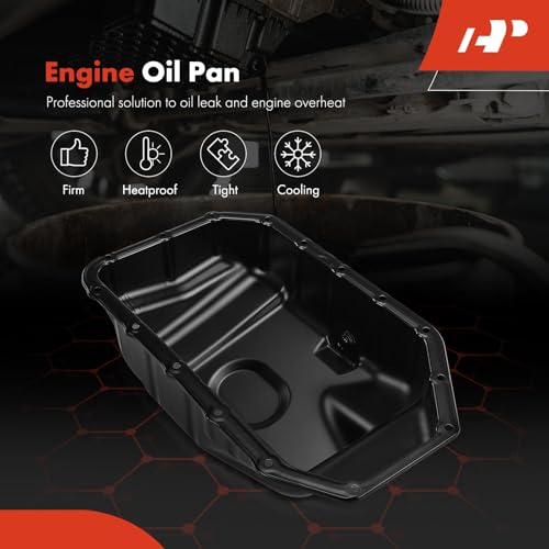 A-Premium Engine Oil Pan Sump with Drain Plug, Compatible with Honda CR-V CRV 2002-2006, Accord 2003-2007, Civic 2002-2005, Element 2003-2011 & Acura RSX 2002-2006, 2.0L 2.4L Gas
