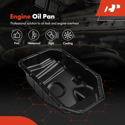 A-Premium Engine Oil Pan Sump with Drain Plug, Compatible with Honda CR-V CRV 2002-2006, Accord 2003-2007, Civic 2002-2005, Element 2003-2011 & Acura RSX 2002-2006, 2.0L 2.4L Gas