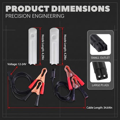 2 Sets Car Fuel Injector Cleaner kit, 12-24V Fuel Injector Flush Cleaner Adapte with Test Lead, No Disassembly Required Fuel Injector Cleaning Tool, for Car Motorcycle ATV (Red & Black)