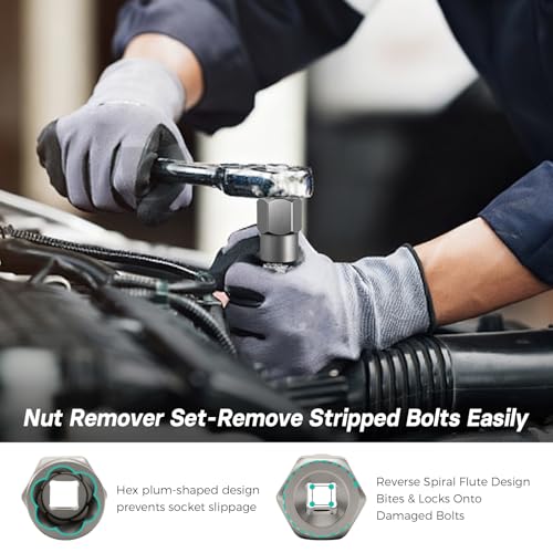 Bolt Extractor Kit & Screw Extractor Set, 40 Pcs with Left Hand Cobalt Drill Bits & Easy Out for Removal of Broken, Stripped, Rusted, Frozen, Rounded-Off Screws, Bolts, Studs, Nuts - size: 40 Piece