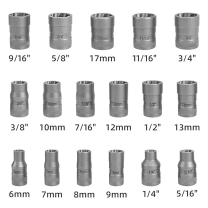 Bolt Extractor Set 20Pcs Stripped Bolt Remover Lug Nut Remover | Lug Nut Extractor Set for Broken Damaged Rounded-Off Bolts, Nuts, Bolts, Studs, Threaded Tubes - size: 20pcs