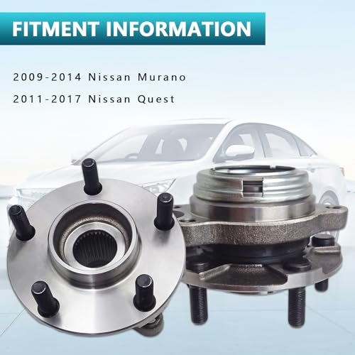 513338 Front Wheel Bearing Hub Assembly for Nissan Murano 2009-2014, Quest 2011-2017 (2PCS) - size: 513338