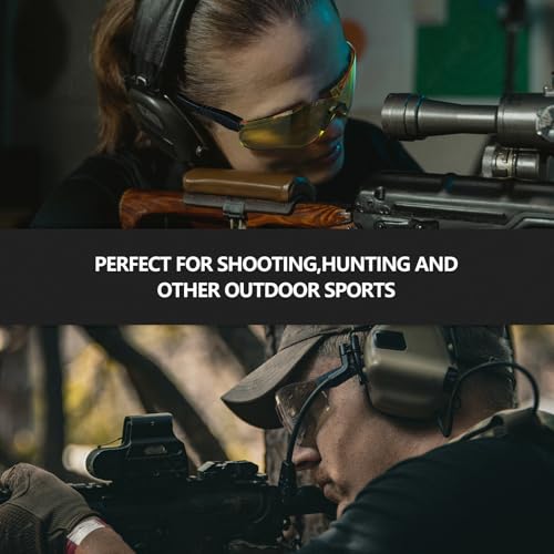 xaegistac Shooting Glasses Anti Fog -Shooting Range Eye Protection | Adjustable Safety Glasses with Z87.1 Certificated Impact Reistance - color: Black Orange Frame Gray Lens