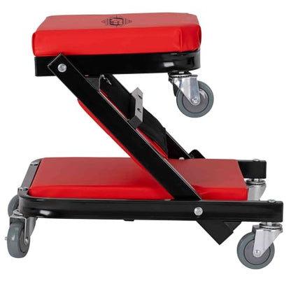AFF 2-Way Mechanic Creeper & Shop Stool - Heavy Duty Garage Stool with Wheels Converts to Creeper - for Garage & Shop Use - style: 2-Way Creeper Seat