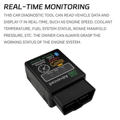 Bluetooth OBD2 Diagnostic Tool, OBD2 Scanner for Car, Wireless ELM327 V2.1 Code Reader, Reset & Clear Engine Fault Code Scanner with Exclusive App, Universal for iOS Android Windows (Black)