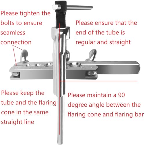Brake Line Flaring Tool Kit, 3/16", 1/4", 5/16", 3/8" and 1/2” Double & Single Tubing Flare Tool for Copper and Aluminum Fuel Line Tube