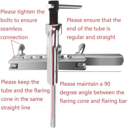 Brake Line Flaring Tool Kit, 3/16", 1/4", 5/16", 3/8" and 1/2” Double & Single Tubing Flare Tool for Copper and Aluminum Fuel Line Tube