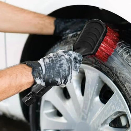 Car Detailing Wheel Brush with Ergonomic Grip - Soft Bristle Rim Cleaner for Brake Dust on Alloy Wheels - Flexible Tire Brush for Engine Bay - 10.24 Inch