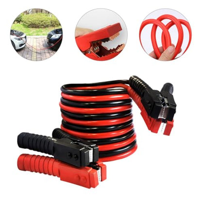 Heavy Duty Booster Cables 2500a with Pvc Insulation, 11mm Wire Diameter, Strong Clamping Alligator Clips, No Entanglement Jumper Cables for Car Battery Emergency