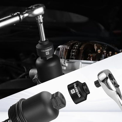 WORKPRO 28mm Oil Filter Socket Wrench, Oil Filter Removal Tool, Oil Filter Change Set, Ideal for Some Dodge Ram 6.7L Cummins Oil/Fuel Filter Canister - style: 28mm