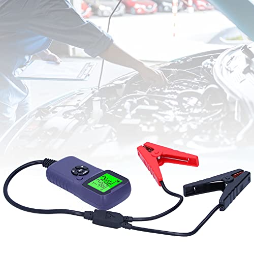 A300 Digital Car Battery Tester, Automotive Battery Analyzer, LCD Display with Load Test System for 12V Batteries, Includes Heavy Duty Clamps and Beep Remind Function (Purple) - color: Purple