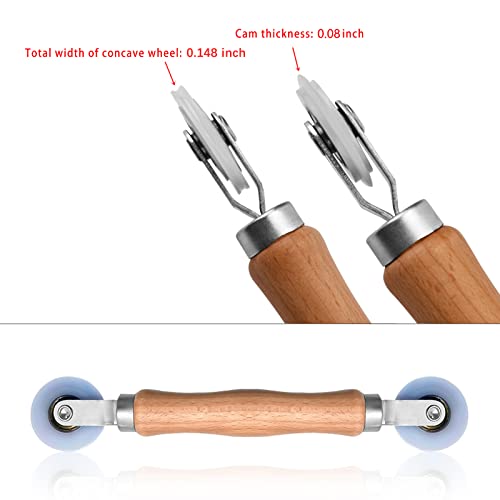 BAYTORY 3Pcs Screen Rolling Tool Kit for Installing Door Mesh Screens Window | Window Screen Spline Roller Tool with Wooden Handle and Nylon Bearing Wheels - style: Nylon