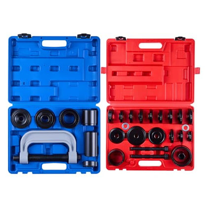 VEVOR 10pcs Ball Joint Press & 24pcs Wheel Bearing Race and Seal Driver Set with 13 Bushings, C-Frame and Sleeves, 2 in 1 Bearing Press Kit, Heavy Duty Removal Installation Set