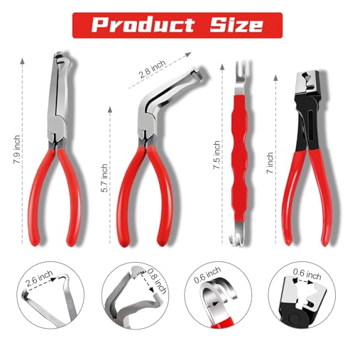 Electrical Disconnect Pliers Set – 11PCS Automotive Terminal Removal Tool Kit, Includes Straight & 60° Disconnect Pliers, Double-Ended Terminal Separator, Hose Clamp Plier & 8PCS Depinning Tools